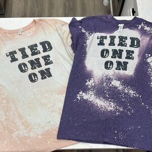 Tied One On ' Tie-Dye T-Shirts - Purple and Peach